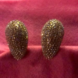 JARIN Pave set Diamond Simulants clip on 18k Gold plated brass